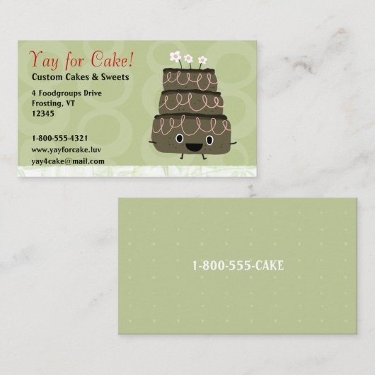 チョコレートケーキ 名刺 (正面/裏面)