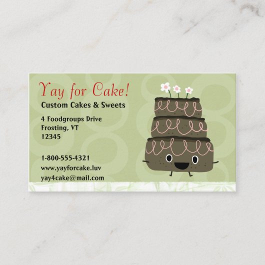 チョコレートケーキ 名刺 (正面)
