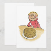 チョコレートケーキ 招待状 (正面/裏面)