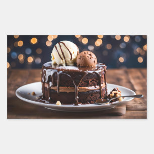チョコレートケーキ 長方形シール
