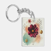 チョコレートコスモス幾何学模様アクリルキーチェーン キーホルダー (正面左)