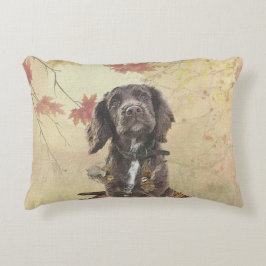 チョコレートコッカースパニエル犬子犬 アクセントクッション