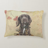 チョコレートコッカースパニエル犬子犬 アクセントクッション (裏面)