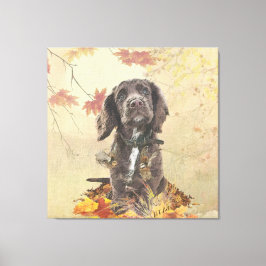 チョコレートコッカースパニエル犬子犬 キャンバスプリント