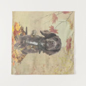 チョコレートコッカースパニエル犬子犬 タペストリー (正面(横))