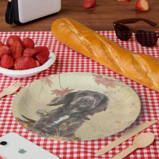 チョコレートコッカースパニエル犬子犬 ペーパープレート (ピクニック)