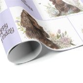 チョコレートコッカースパニエル犬誕生日 ラッピングペーパー (ロールコーナー)