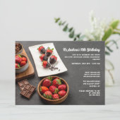 チョコレートコーティングされたイチゴの招待状 招待状 (スタンド正面)