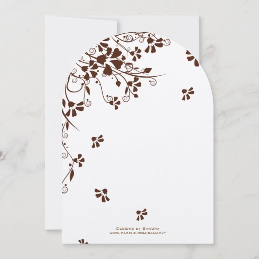 チョコレートコーラルフローラ結婚式招待状 招待状 (裏面)