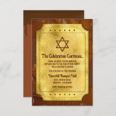 チョコレートゴールデンチケットこうもりバー(ユダヤ教の)バル・ミツバー披露宴 エンクロージャーカード (正面/裏面)