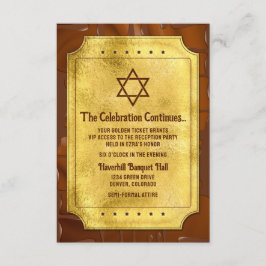 チョコレートゴールデンチケットこうもりバー（ユダヤ教の）バル・ミツバー披露宴 エンクロージャーカード