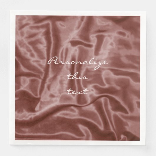 チョコレートサテンパーソナライズされた – ディナー – ナプキンス (正面)