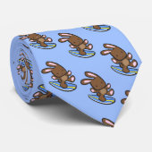 チョコレートサーフィンイースターバニーハワイアン ネクタイ (ロール)