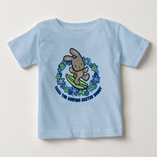 チョコレートサーフィンイースターバニー乳児ティー ベビーTシャツ (正面)