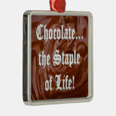 チョコレートザステープルオブライフ。スクエアオーナメント メタルオーナメント (右)