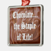 チョコレートザステープルオブライフ。スクエアオーナメント メタルオーナメント (左)