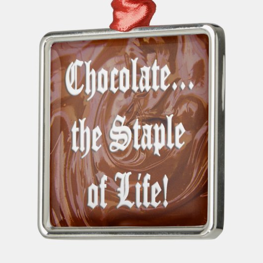 チョコレートザステープルオブライフ。スクエアオーナメント メタルオーナメント (左)