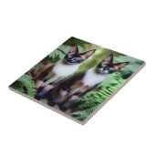 チョコレートシャム猫ツインズセラミックタイル タイル (側面)