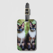 チョコレートシャメネコの双子ラゲッジタグ ラゲッジタグ (正面縦)