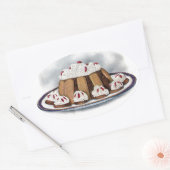 チョコレートシャーロットラッセヴィンテージデザート 楕円形シール (封筒)