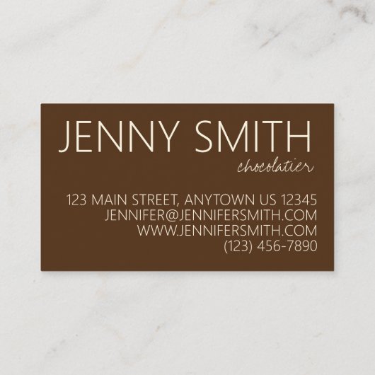 チョコレートショコラティエパティシエBrigadeiro 名刺 (裏面)