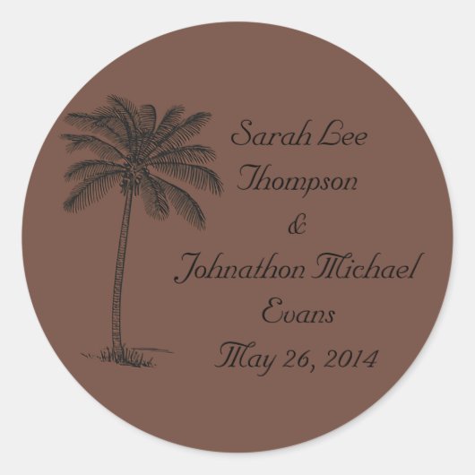 チョコレートジャワビーチゲ結婚ートウェイのシール/スタッカー ラウンドシール (正面)
