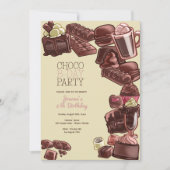 チョコレートスウィート誕生日パーティー 招待状 (正面)