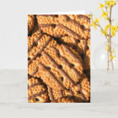 チョコレートストライプのショートブレッドCookieグリーティングカード カード (黄色い花)