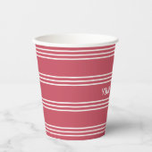 チョコレートストライプカスタム文字紙カップ 紙コップ (正面)