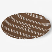 チョコレートストライプカスタム紙プレート ペーパープレート (アングル)