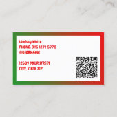 🍓チョコレートストロベリーカスタムQR 名刺 (裏面)