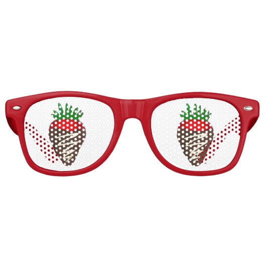 チョコレートストロベリーバレンタインデーパーティーシェード レトロサングラス (正面)