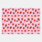 チョコレートストロベリーラブラッピング紙セット3 ラッピングペーパーシート (正面)