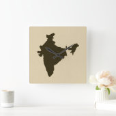 チョコレートスパイスの気分インド スクエア壁時計 (ホーム)