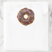 チョコレートスプレーリングドーナツ 楕円形シール (バッグ)