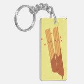 チョコレートスペインのを使ったロマンチックな砂糖のチュロス キーホルダー (正面左)