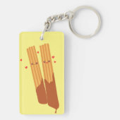 チョコレートスペインのを使ったロマンチックな砂糖のチュロス キーホルダー (裏面)