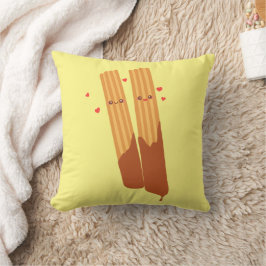 チョコレートスペインのを使ったロマンチックな砂糖のチュロス クッション