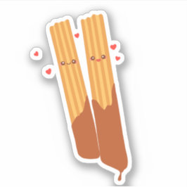 チョコレートスペインのを使ったロマンチックな砂糖のチュロス シール