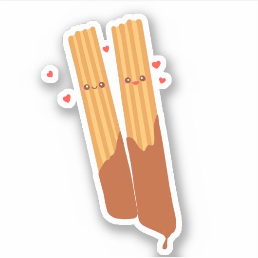 チョコレートスペインのを使ったロマンチックな砂糖のチュロス シール (正面)