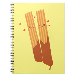 チョコレートスペインのを使ったロマンチックな砂糖のチュロス ノートブック