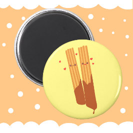 チョコレートスペインのを使ったロマンチックな砂糖のチュロス マグネット