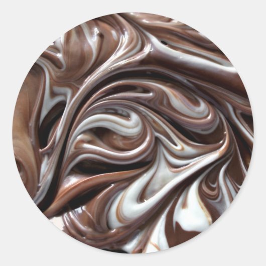チョコレートスワール大きなシール ラウンドシール (正面)