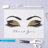 チョコレートセピア金ゴールドグリッターサンキューアイラッシュ 薄葉紙 (クラフト)