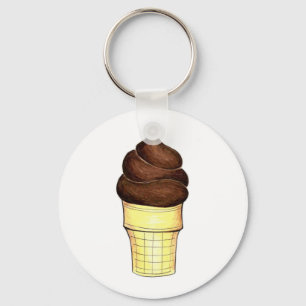 チョコレートソフトサーヴスワールアイスクリームコーングルメ キーホルダー