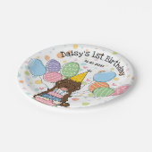 チョコレートタキシドコックパプオカバポウドッグ誕生日 ペーパープレート (アングル)