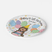 チョコレートタンコックポオカバポウドッグ誕生日 ペーパープレート (アングル)