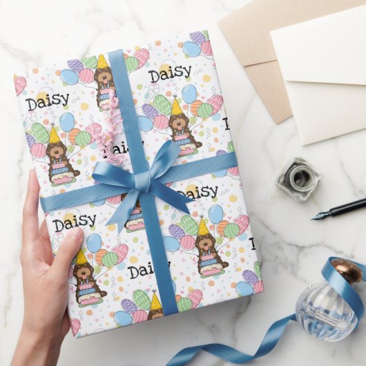 チョコレートタンコックポオカバポウドッグ誕生日 ラッピングペーパー (ギフト)