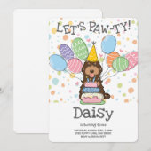 チョコレートタンコックポオカバポオドッグバースデーパーティー 招待状 (正面/裏面)