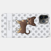 チョコレートタン スムースコート チワワ 犬 名前入り Case-Mate iPhoneケース (裏面(横))